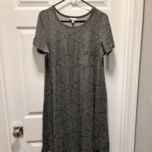 Lularoe Carly Dress - size M - dark grey and white